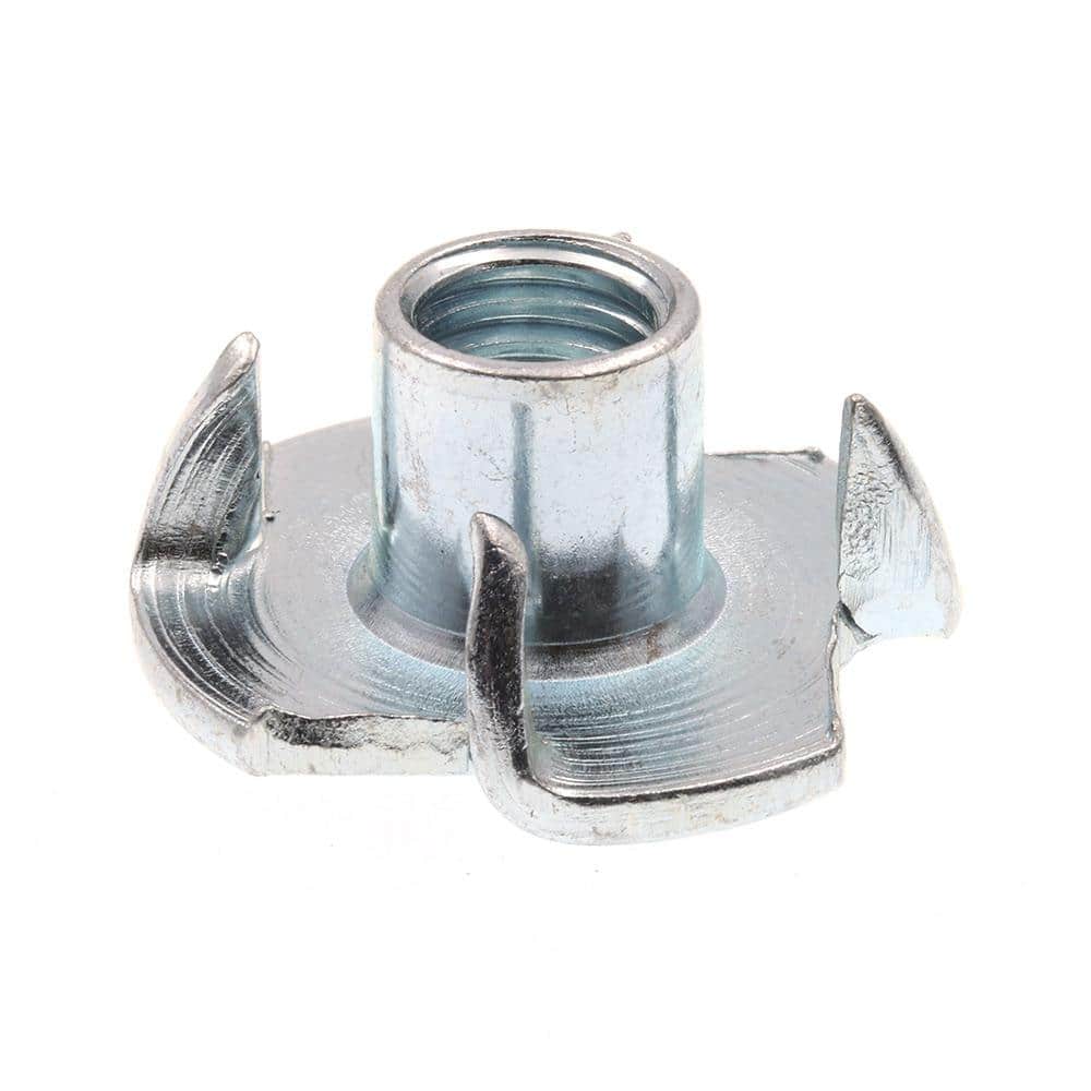 Qty 10 M6 6mm Zinc Plated Steel 4 Prong T Nut Tee Blind Timber Wood Insert Nuts 
