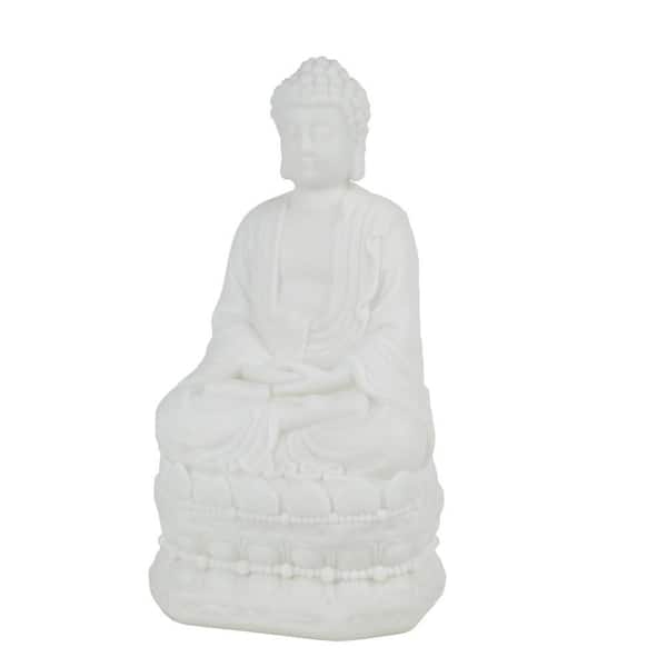 A&B Home Sitting Buddha - White