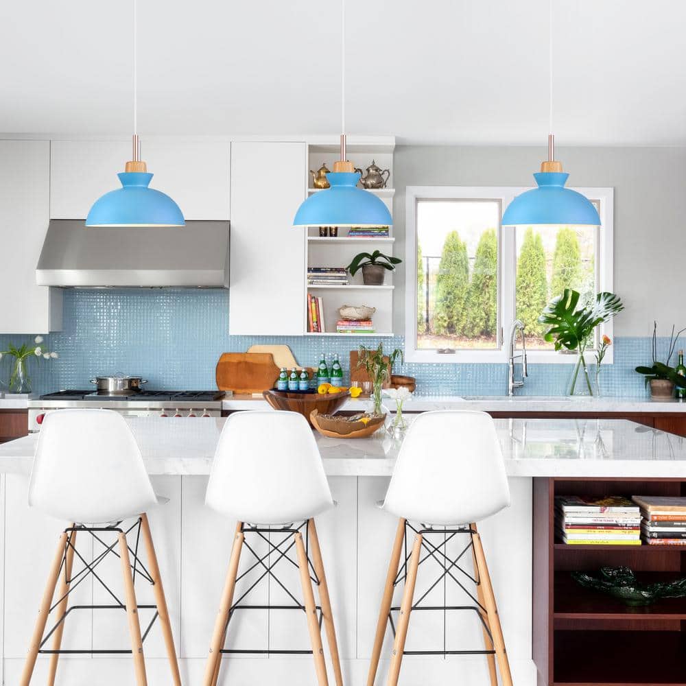 Blue Bird Aluminum Dome Pendant Light with Adjustable Cord