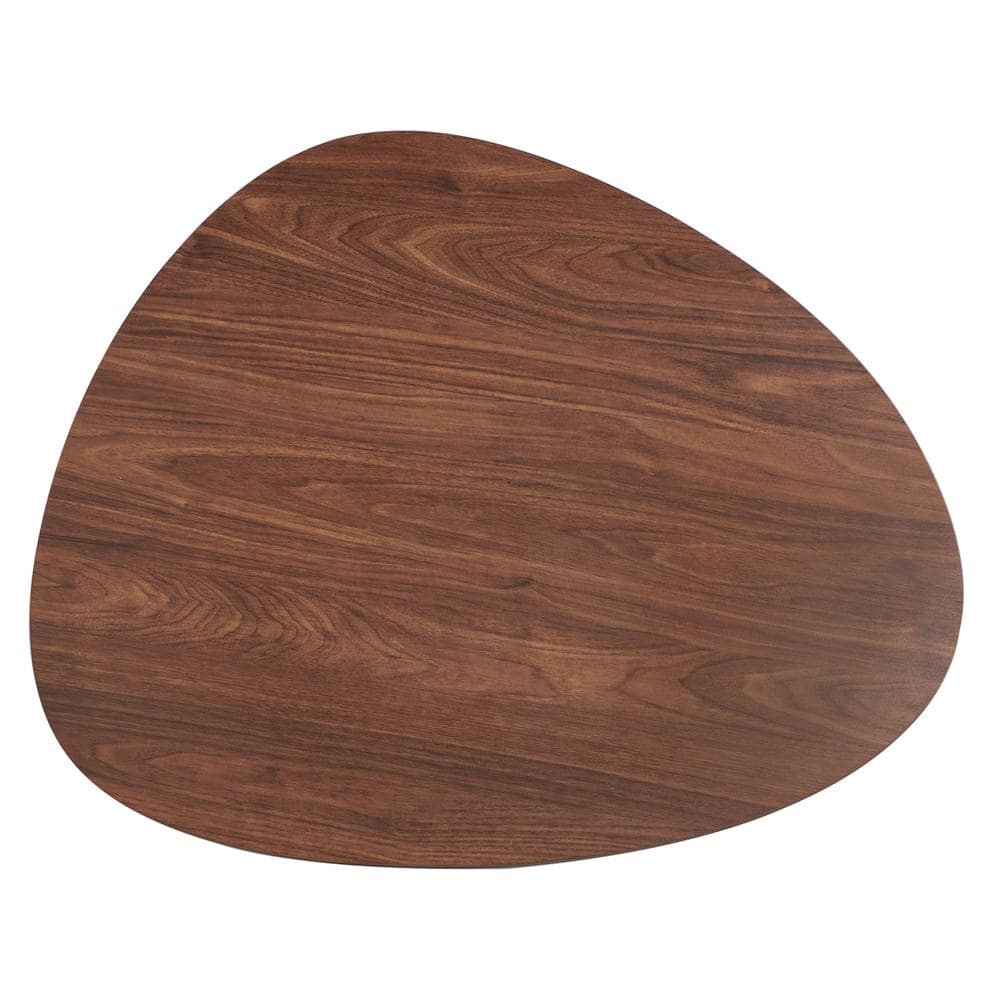 Bauhaus Influence Walnut & Black Metal Tripod Coffee Table