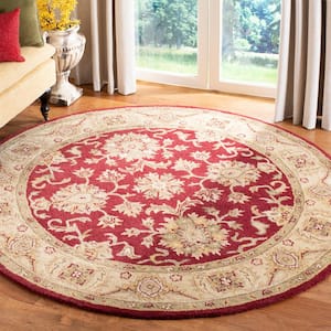 Antiquity Red/Gold 4 ft. x 4 ft. Round Border Area Rug