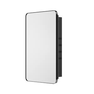 20 in. W x 32 in. H Rectangular Black Aluminum Alloy Framed Recessed/Surface Mount Medicine Cabinet with Mirror
