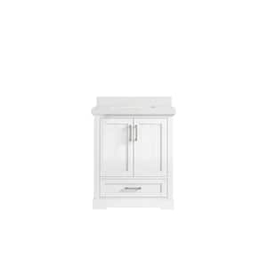 Boston 30 in. W x 22 in. D x 36 in. H Bath Vanity in White with 2" Empira Quartz Top