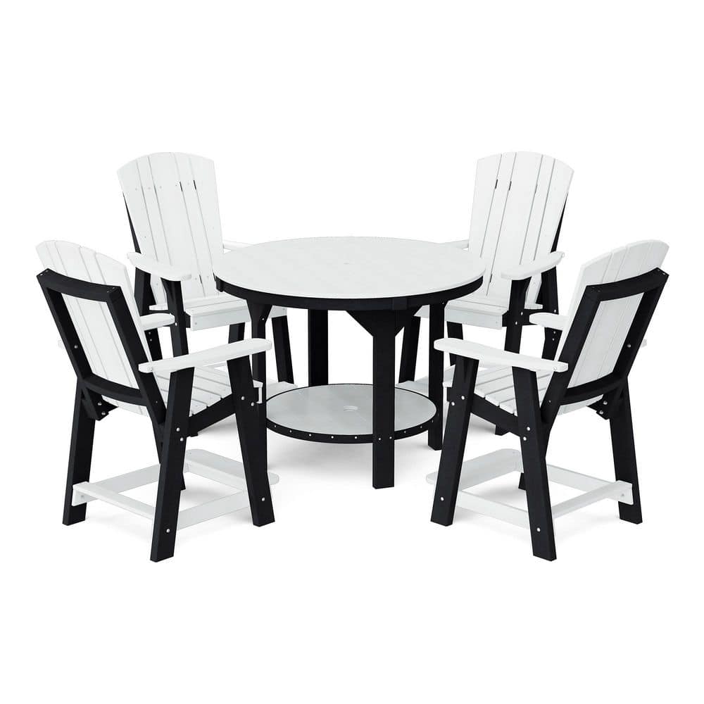 "Heritage 5-Piece White and Black HDPE Plastic Outdoor 48"" Pub Counter Set" price history on PriceWatchPro