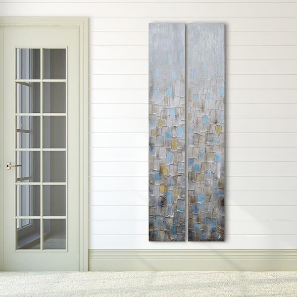 Empire Art Direct 72 in. x 12 in. "Cosmopolitan" - Set of 2 Textured Metallic Hand Painted by Martin Edwards Wall Art