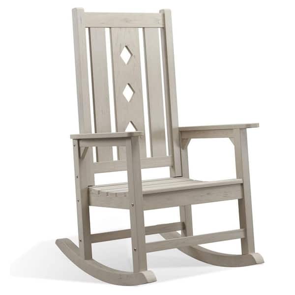 Gray All Weather Resistant Plastic Outdoor Rocking Chair