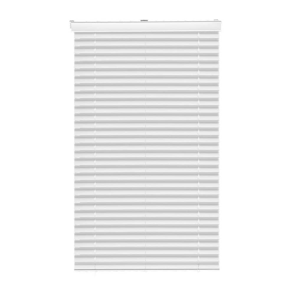 Cordless Faux Wood Blinds, 2 in. Slat, 34.5 x 60 in., White, Valance, Room Darkening, Easy Light Control and Cleaning price history on PriceWatchPro