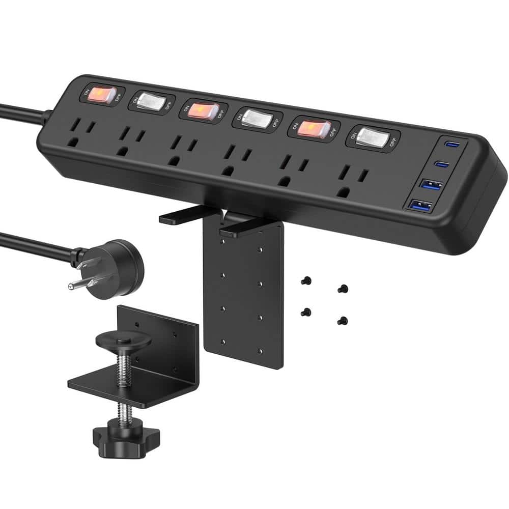 10 ft. 6-Outlet Power Strip Surge Protector with 30-Watt USB C and 6 Individual Switches price history on PriceWatchPro