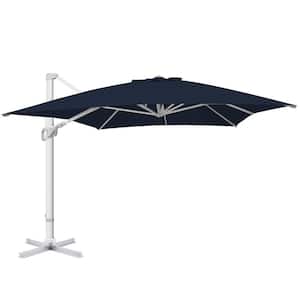 10 ft. x 13 ft. Aluminum Squrare Patio Offset Umbrella Cantilever Umbrella, 360° Rotation And Cross Base Royal Blue