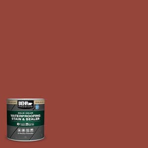 8 oz. #PPU2-17 Morocco Red Solid Color Waterproofing Exterior Wood Stain and Sealer Sample