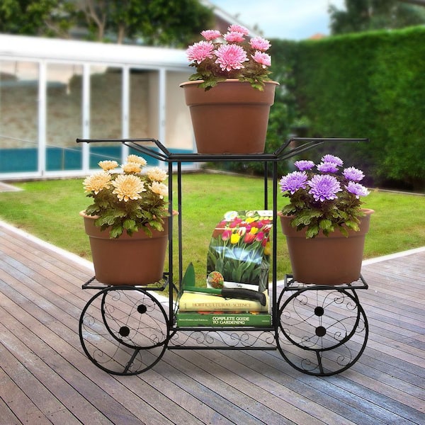 Sorbus 25 in. Tall Indoor/Outdoor Metal Plant Stand, Parisian