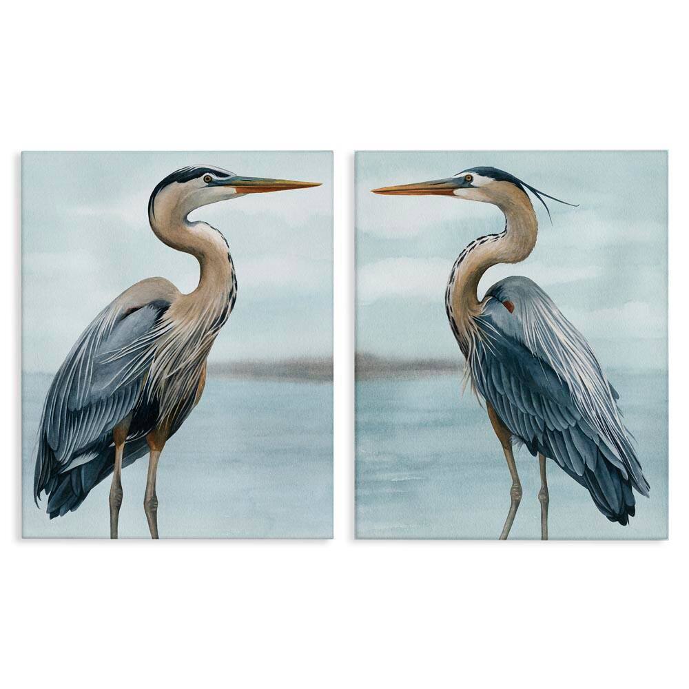 Detailed Heron Bird Duo by Grace Popp 2 Piece Unframed Graphic Art Print Animal 16 in. x 20 in. price history on PriceWatchPro