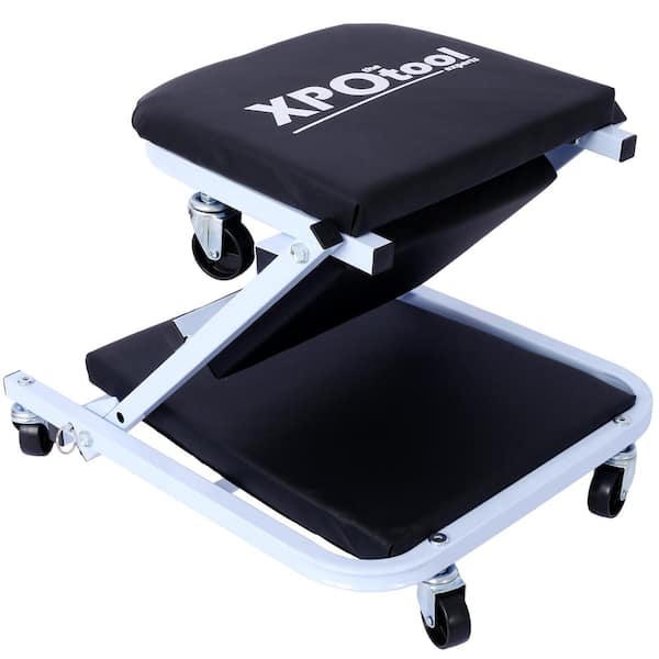 WRIGHTMASTER 36 in. 300 lbs. Capacity Mechanics Creeper Seat in White with 6 Wheels