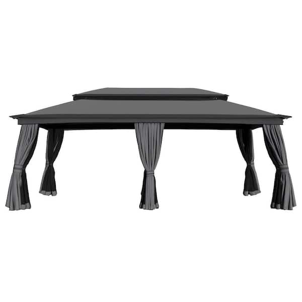 Esunny 20 ft. x 10 ft. Gray Outdoor Patio Steel Frame Soft Top
