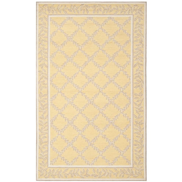 SAFAVIEH Chelsea Yellow/Gray 5 ft. x 8 ft. Border Area Rug