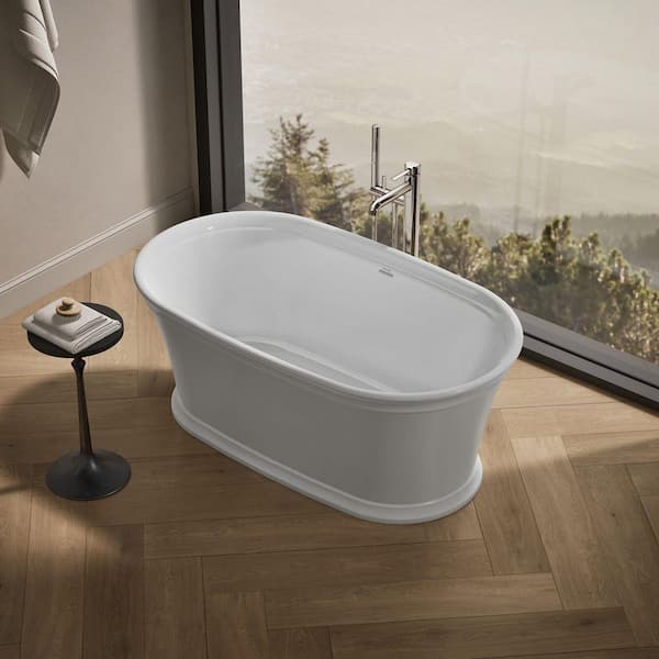 KOHLER Memoirs 60 in. x 34 in. Soaking Bathtub with Center Drain