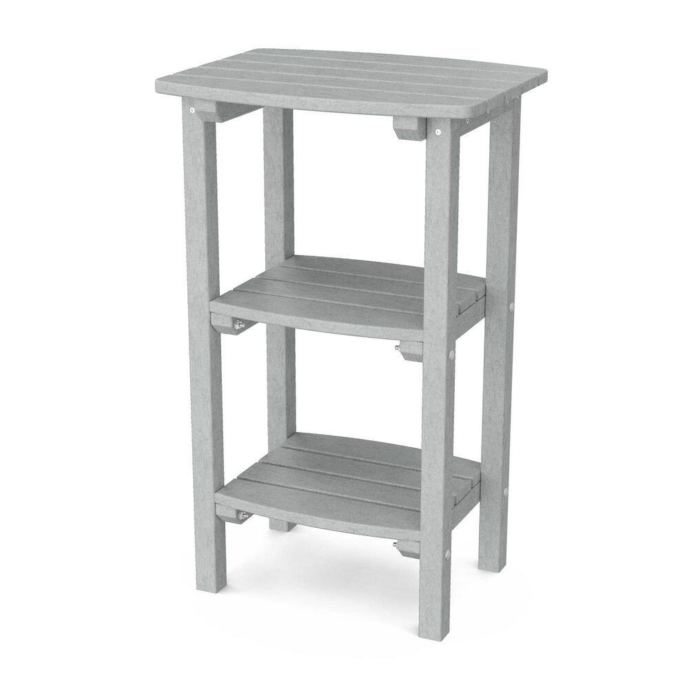 Classic Light Gray HDPE Plastic Outdoor 3-Shelf Side Table price history on PriceWatchPro