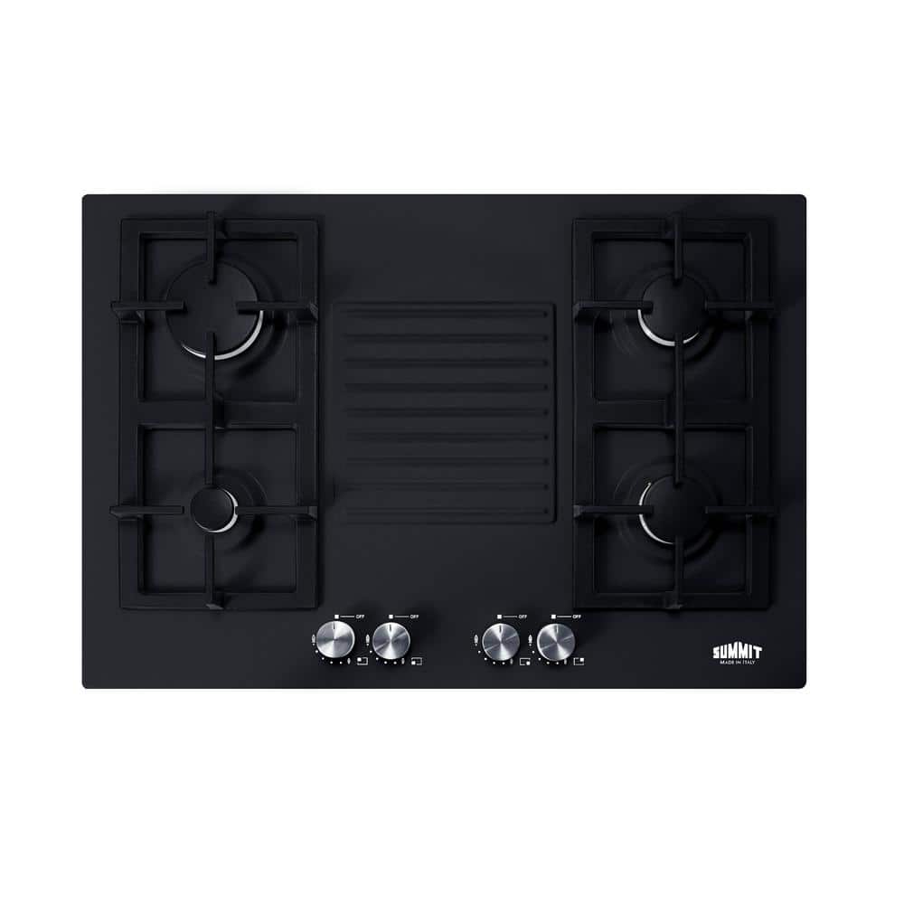 30 in. Gas Cooktop in Black with 4 Burners
