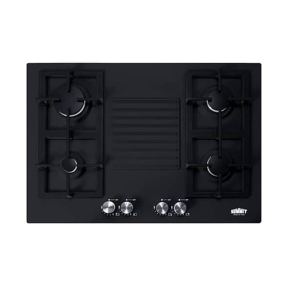 Summit Appliance 30 in. Gas Cooktop in Black with 4 Burners