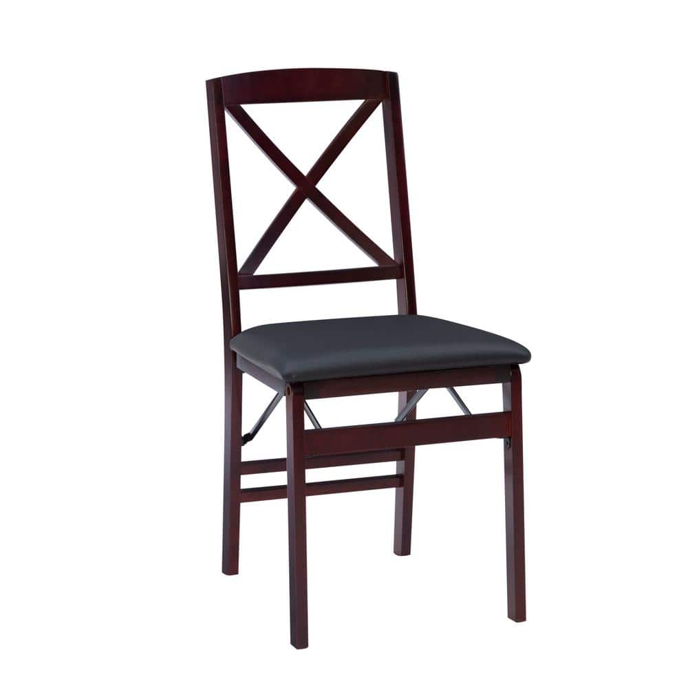 Brown Faux Leather High Cross Back Side Chair Set