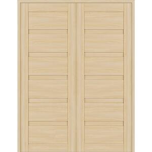 Louver 60 in. x 83.25 in. Both Active Loire Ash Wood Composite Double Prehung Interior Door