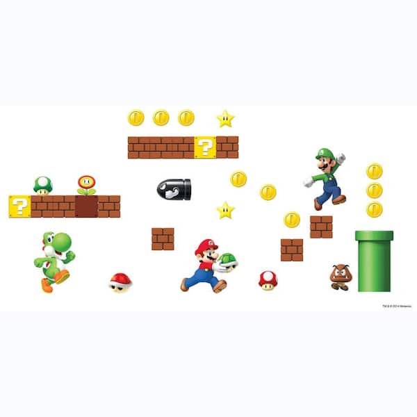 RoomMates 5 in. x 11.5 in. Nintendo - Super Mario Build a Scene Peel and Stick Wall Decal