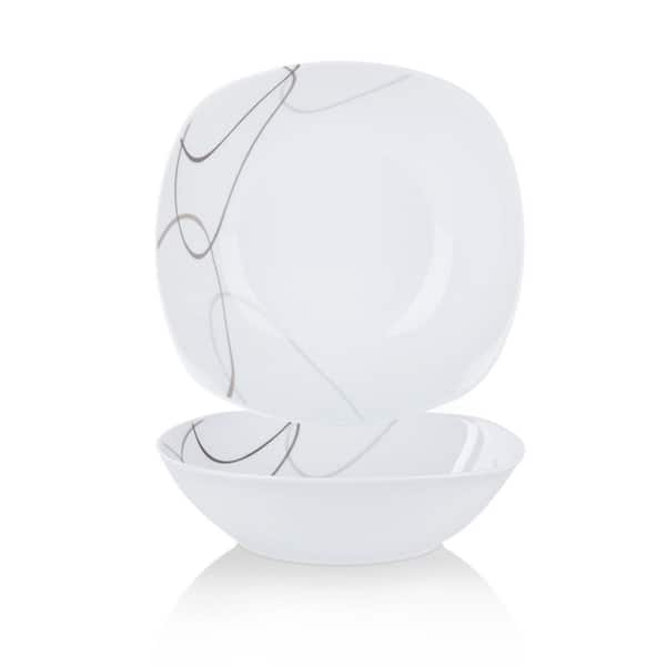 35 fl. oz. White Porcelain Salad Bowls Set of 2 Soup Bowls Pasta Bowls Serving Bowls