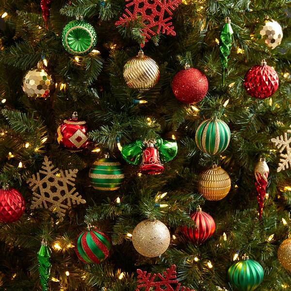 Nearly Natural Holiday Deluxe 4.5 in. Multicolor Shatterproof