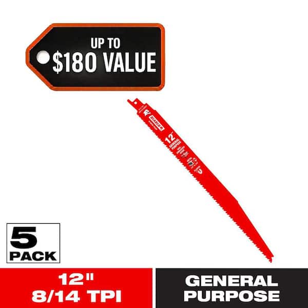 DIABLO 12 in. 8/14 TPI Bi-Metal Reciprocating Saw Blades for General Purpose Cuts