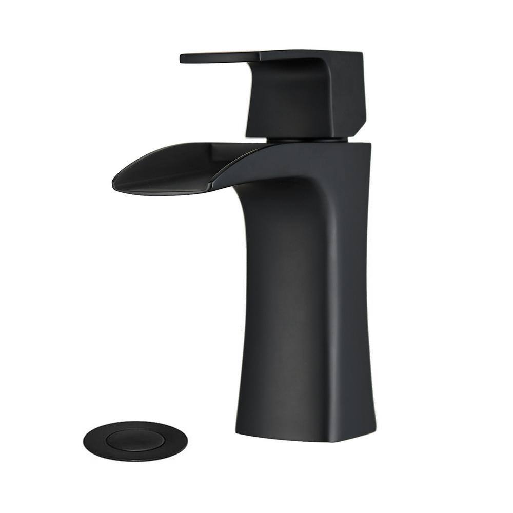 Boger Single-Handle Single-Hole Bathroom Sink Faucet with Pop-Up Drain in Matte Black price history on PriceWatchPro