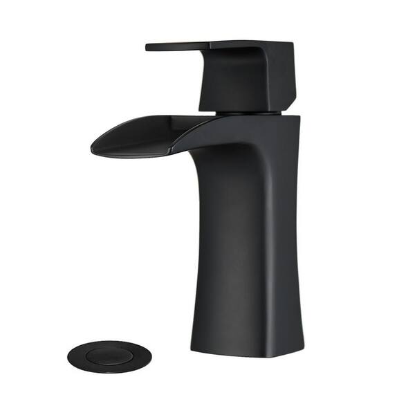 black waterfall nozzle bathroom sink faucet sink mixer faucet single handle 