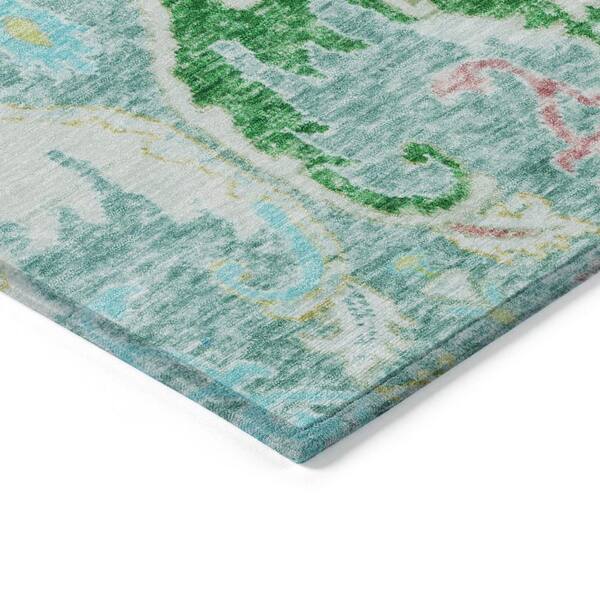 Chantille Machine Washable Indoor/Outdoor Abstract ACN1932 Teal 2 ft. x 3 ft. Accent Rug