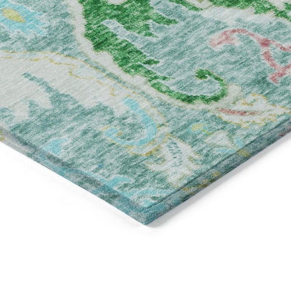 Chantille Machine Washable Indoor/Outdoor Abstract ACN1932 Teal 2 ft. 3 in. x 7 ft. 6 in. Runner Rug