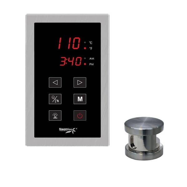 SteamSpa Oasis Touch Panel Control Kit in Brushed Nickel