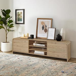 New Classic Furniture Mara 71 in. Natural Wood TV Console Fits TV's up to 82 in.