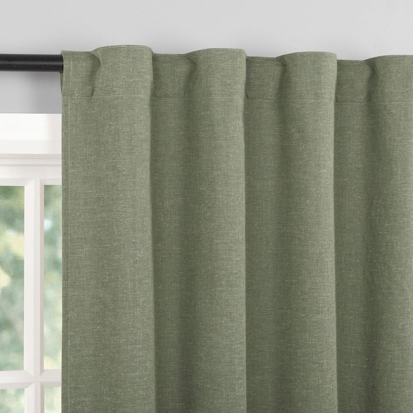 Sun Zero Treviso Moss Green Polyester/Linen 40 in. W x 84 in. L