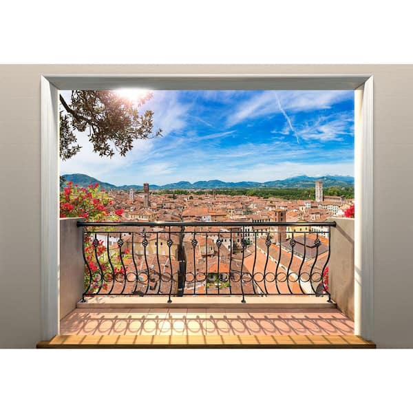 Komar 144.8 in. x 97.6 in. Multi-Colored Balcony Wall Mural