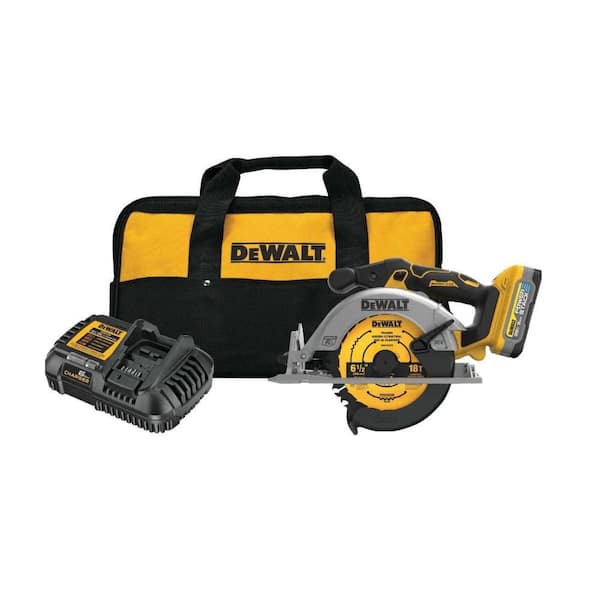 DEWALT - 20V MAX Lithium-Ion Cordless Brushless 6-1/2 in. Circular Saw Kit with 5.0 Ah Battery and Charger