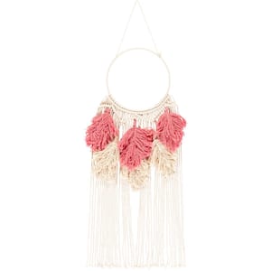 Leoti 11 in. x 32 in. Bright Pink Wall Hanging