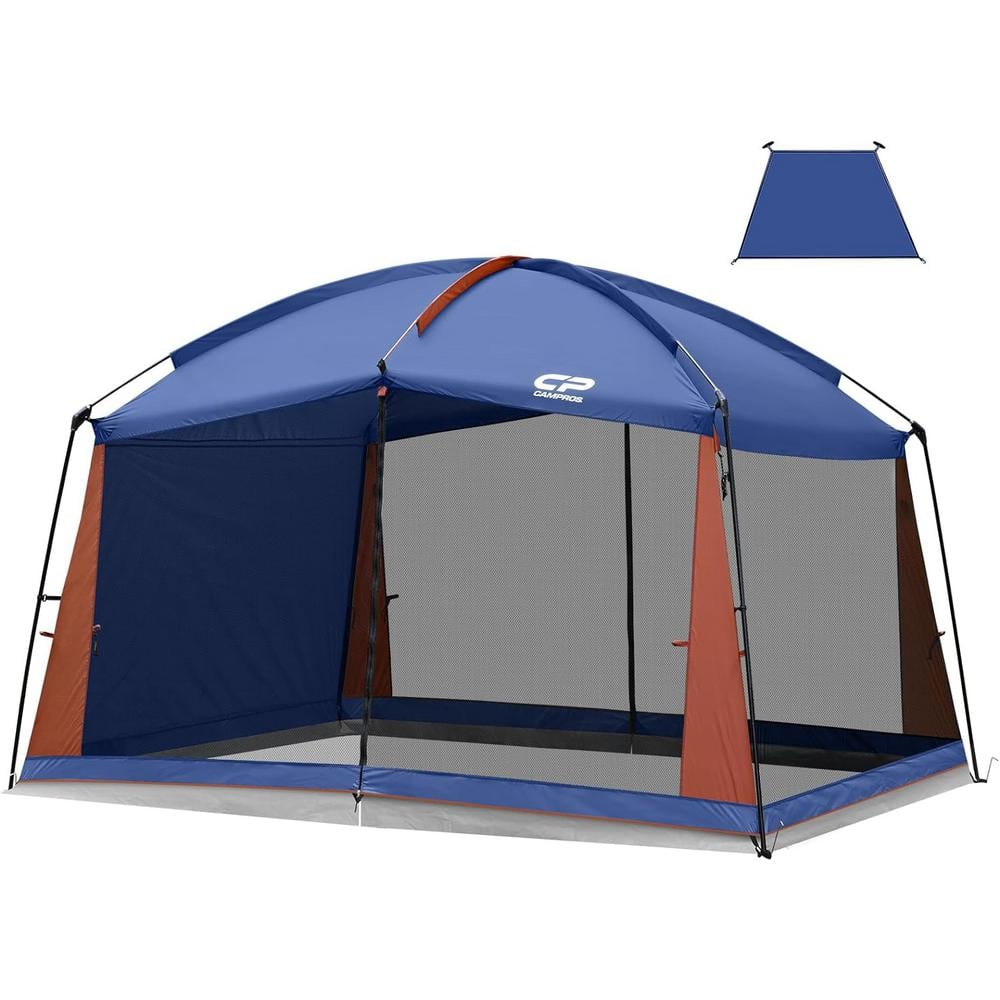 Cesicia Outdoor 12 ft. x 10 ft. x 90 in. 3-Person Navy Blue Fabric ...