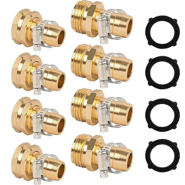 3/4" & 5/8" Garden Hose Repair Connector 4-Pack