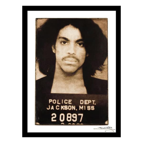 Prince 1980 Mugshot by Unknown 1-Piece Framed Graphic Print Abstract Poster Art Print 18 in. x 14 in.