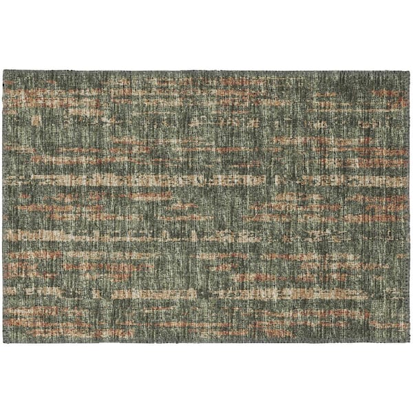Addison Rugs Rylee Green 1 ft. 8 in. x 2 ft. 6 in. Geometric Indoor/Outdoor Area Rug