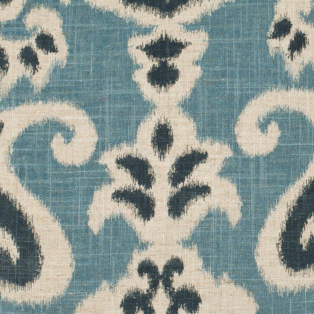 Dylan 18" Blue Cotton Linen Paisley Throw Pillows, Set of 2