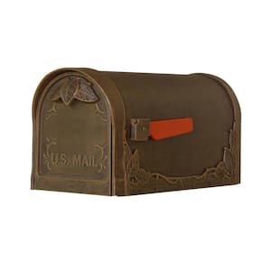 Floral Copper Post Mount Mailbox