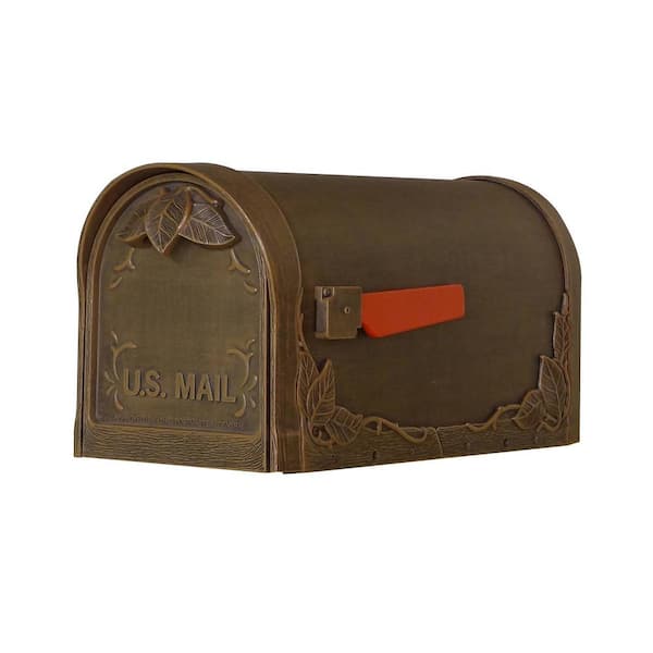 Unbranded Floral Copper Post Mount Mailbox