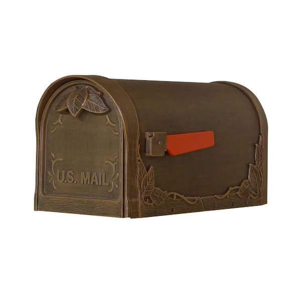SPECIAL LITE PRODUCTS Floral Copper Post Mount Mailbox
