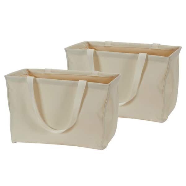 HOUSEHOLD ESSENTIALS Krush 6-Gal. Rectangle Mini Storage Tote Bag in  Natural (Set of 2) 2246 - The Home Depot