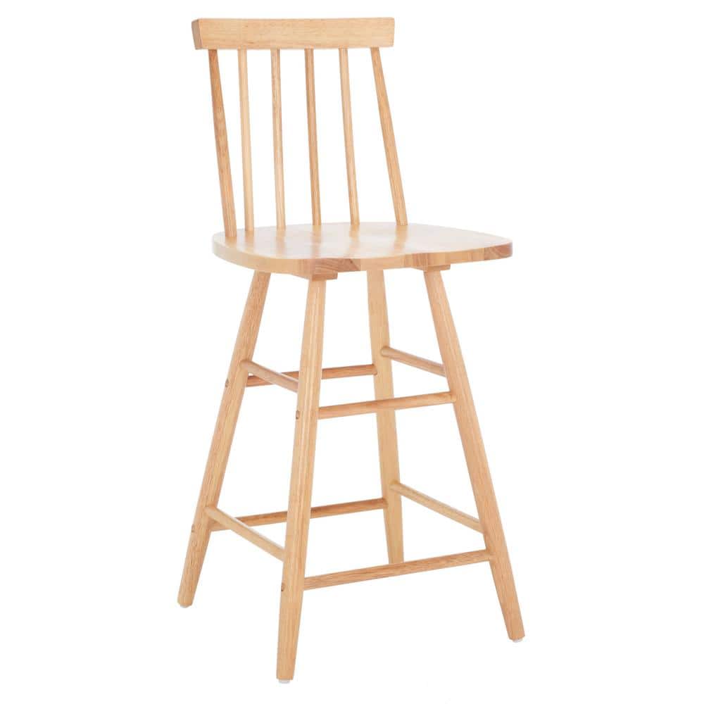 Natural Wood Swivel Windsor Counter Stool