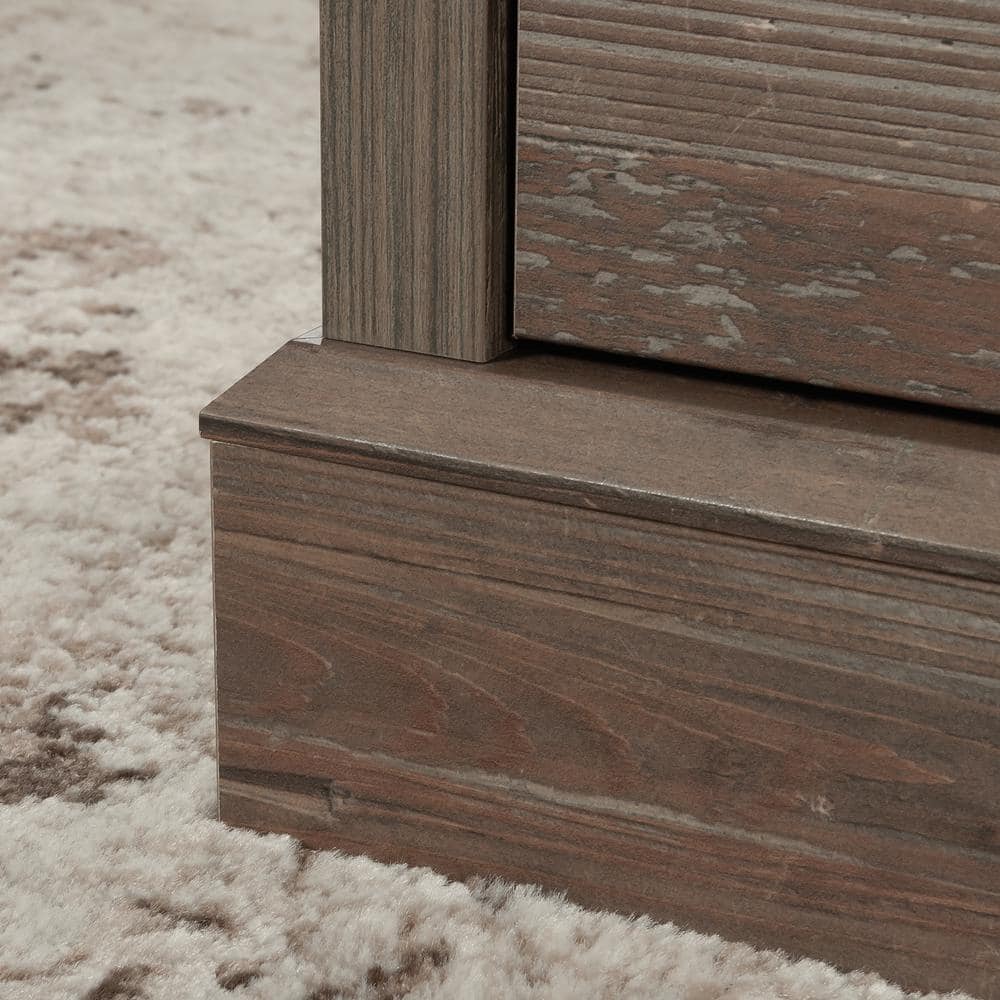 Aspen Post Pebble Pine Executive Desk with Dual Filing Cabinets